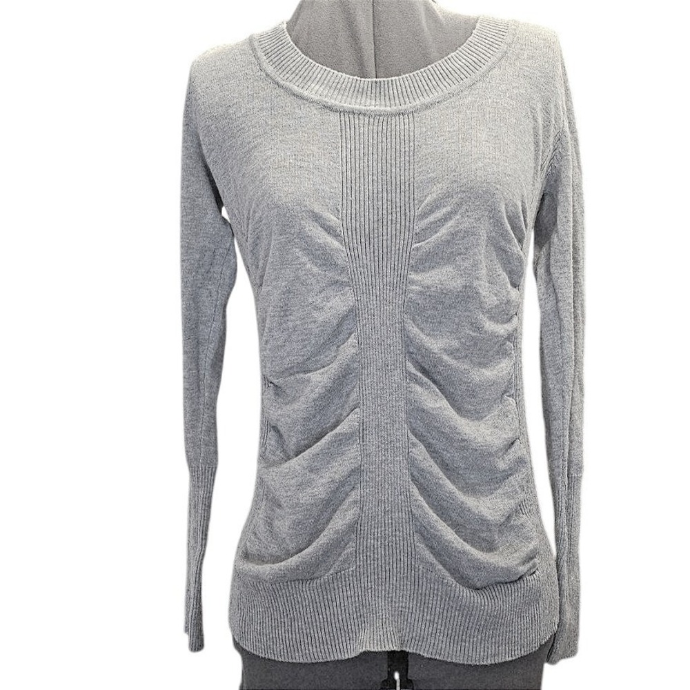 Bongo knit Top medium gray y2k puff artsy